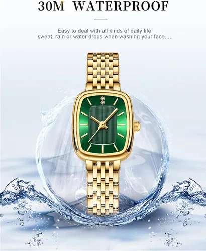 Miniatura 5 de BESTKANG Reloj rectangular de moda casual para mujer, reloj de pulsera de cuarzo con pulsera de acero inoxidable, resistente al agua.