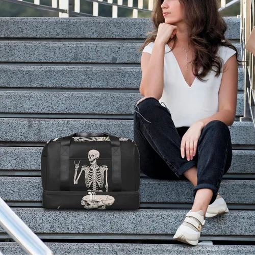 Miniatura 8 de Bolsa de gimnasio deportiva de girasol amarillo con compartimento para zapatos, bolsa de viaje floral con flores para hombres, mujeres, niños