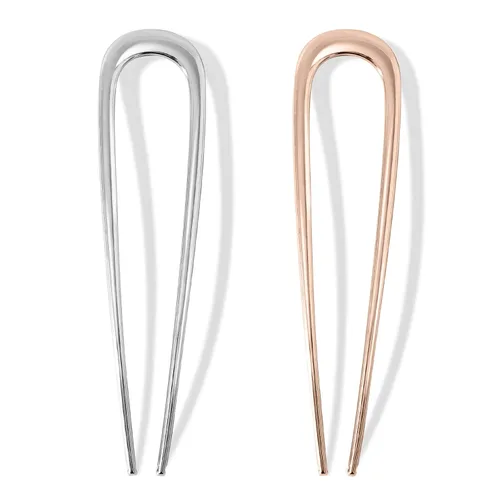 Miniatura 11 de Horquillas francesas para cabello grueso, horquillas de metal para mujeres y niñas, pasadores franceses en forma de U para moños, 5.5 pulgadas