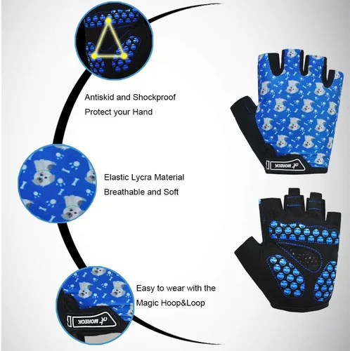 Miniatura 2 de MOREOK Guantes de ciclismo para niños y niñas - almohadilla de gel transpirable antideslizante de 0.118 pulgadas Guantes de ciclismo para niños