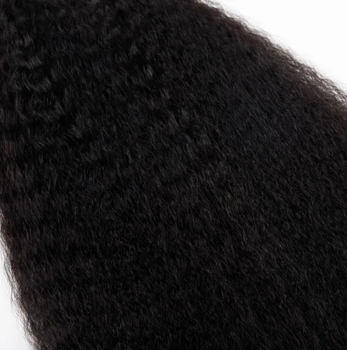 Miniatura 4 de Cabello humano rizado lacio, trenzado, sin trama, 3.53 oz (1 paquete-4 unidades), cabello humano liso Yaki a granel para trenzas Bohe, cabello micro