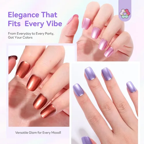 Miniatura 4 de SAVILAND Juego de esmaltes de uñas de secado rápido: 12 piezas de esmalte de uñas de 12 unidades sin 12 colores metálicos de esmalte de uñas