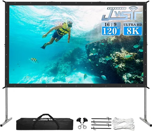 Miniatura 8 de Pantalla de Proyector para Interiores, JWSIT Pantalla de Cine para Exteriores de 100 pulgadas - PVC Mejorado de 3 Capas 16:9 Pantalla de Proyector