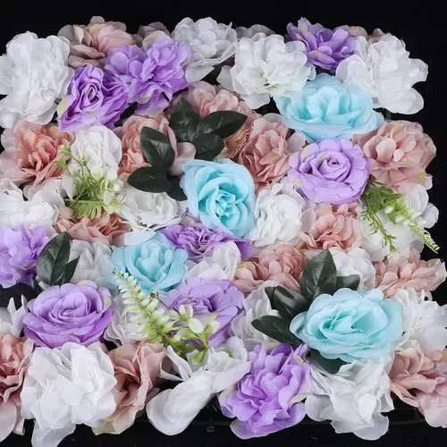 Miniatura 5 de DNYSYSJ Flower Wall - Tapete de pared de seda artificial de 23.62 x 15.75 x 0.79 pulgadas, diseño de hortensias blancas realistas, moradas, azules