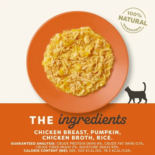 Miniatura 2 de Applaws Comida húmeda natural para gatos, 24 unidades, comida enlatada para gatos de ingredientes limitados, pechuga de pollo con calabaza en caldo