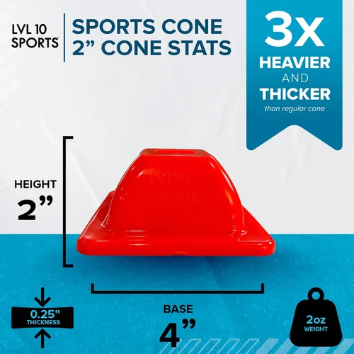 Miniatura 2 de LVL10 Pro - Conos de entrenamiento – Mini conos de fútbol de 2 pulgadas para entrenamiento deportivo – para ejercicios de baloncesto, fútbol
