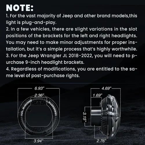 Miniatura 6 de HWSTAR Nuevos faros delanteros LED redondos de 7 pulgadas 1000% más brillantes antirreflejos, compatibles con Jeep Wrangler JK JKU TJ LJ Chevy Ford