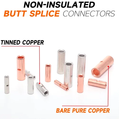 Miniatura 4 de SVAAR Conectores de Empalme a Tope de Cable Calibre 6, 24 Piezas, Conectores de Empalme a Tope No Aislados 6 AWG, Kit de Empalmes a Tope de Cobre
