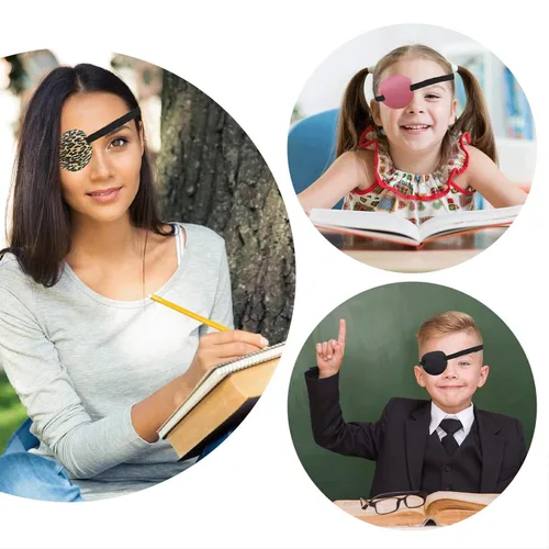 Miniatura 5 de Paquete de 4 parches para los ojos, parche médico suave ajustable para ambliopía y cubierta para ojos perezosos para niños/adultos, 4