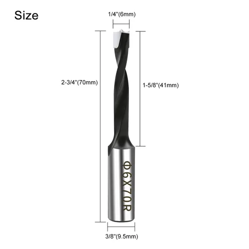 Miniatura 2 de Broca Forstner de carburo de 1/4 pulgada, broca Forstner con punta de carburo de 6 mm para madera dura, juego de sierras de perforación para madera