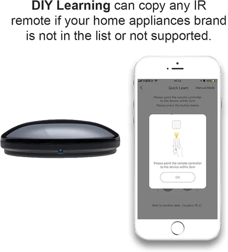 Miniatura 3 de Control remoto inteligente IR, todo en uno, control remoto infrarrojo universal para TV, DVD, aire acondicionado STB, etc., compatible con Alexa