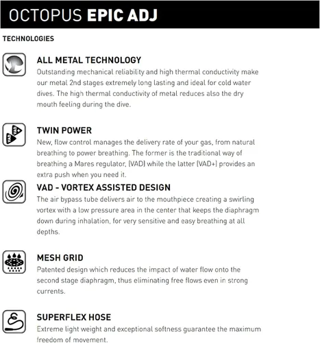 Miniatura 3 de Mares Epic ADJ Buceo Compacto 2ª etapa Pulpo