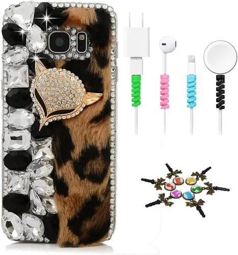 Miniatura 13 de Sparkle Funda compatible con Samsung Galaxy J2 Prime – Elegante funda 3D hecha a mano con diseño musical de flores grandes con protector de cable
