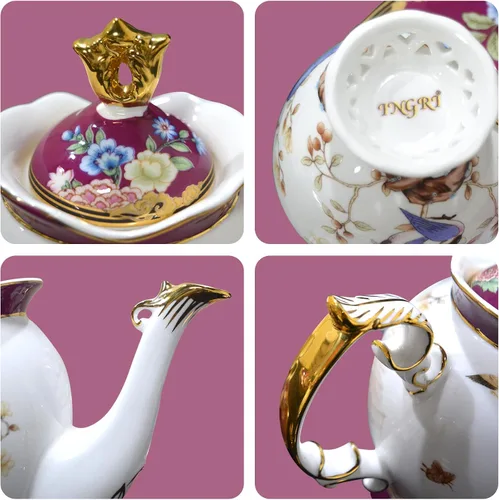 Miniatura 7 de ACMLIFE Juego de taza de té y platillo de porcelana de hueso – Juego de taza de café y platillo de té de porcelana de hueso, juego de taza de té