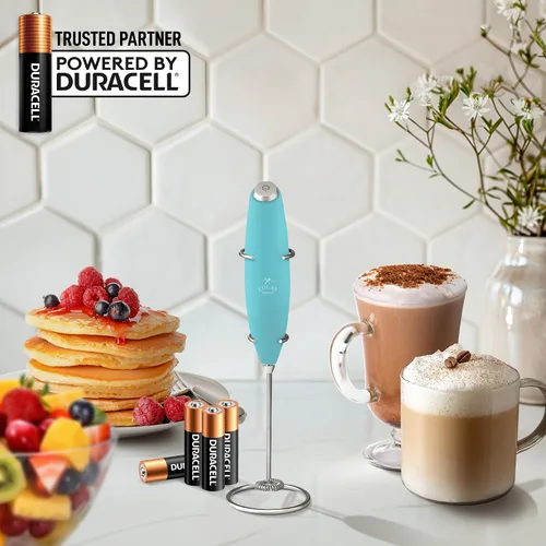 Miniatura 584 de Zulay Milk Boss Espumador de leche potente manual, hace espuma para latte, batidor para mezclar bebidas, café, miniespumador para capuchino, frappé