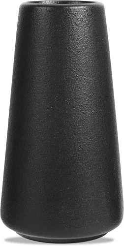 Jarrón grande de cerámica negro de alta calidad, 9 pulgadas, florero para decoración del hogar, granja, moderno, bohemio y estético para decoración