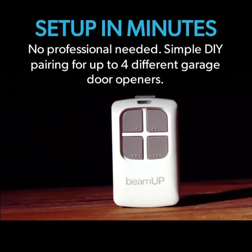 Miniatura 3 de beamUP Transmisor remoto universal para puerta de garaje, control remoto de puerta de garaje de 4 botones para operar 4 puertas de garaje separadas