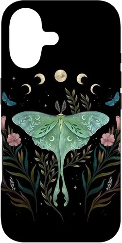 Miniatura 32 de Funda estética Witchy Luna Moth Flower Floral Moon Phases para iPhone 13