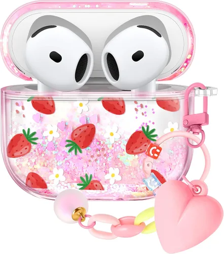Miniatura 38 de Funda para Apple para Airpods 4 Case 2024 - Arena Movediza Líquida Arte Artístico Estético Funda Mujer Chica Mujeres Brillante Brillo Purpurina