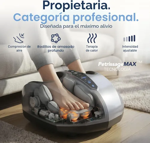 Miniatura 4 de MIKO máquina masajeadora de pies con amasado profundo, compresión, Shiatsu y calor para fascitis plantar, neuropatía - Se adapta hasta talla 12