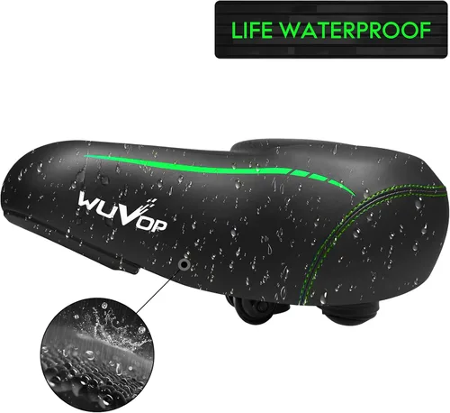 Miniatura 4 de Asiento de bicicleta de gran tamaño, asiento de bicicleta ancho para comodidad de mujeres y hombres, sillín de bicicleta universal impermeable