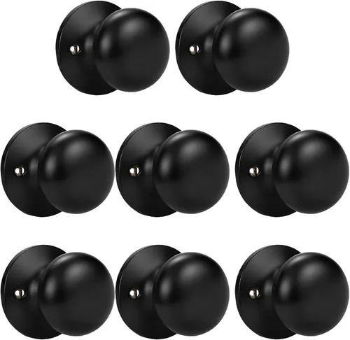Miniatura 91 de KNOBWELL Paquete de 8 pomos de puerta de privacidad para baño y dormitorio, pomo de puerta negro mate con cerradura, cerradura de manija de puerta