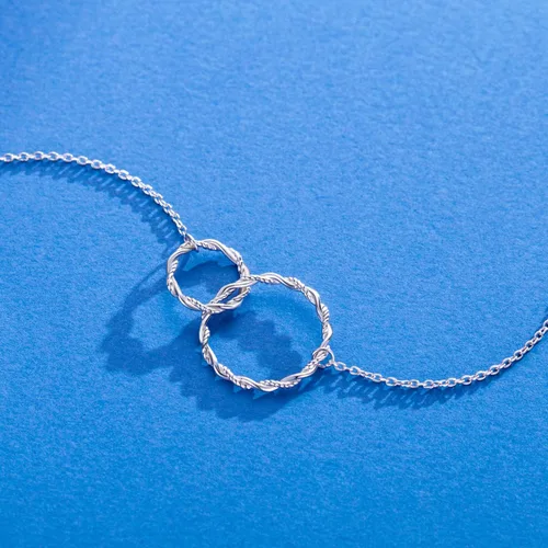 Miniatura 3 de AM ANNIS MUNN Collar para madre e hija, regalo de suegra de plata de ley 925 para mujer, collar de círculo infinito para mujer, collares para mujer