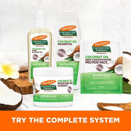 Miniatura 11 de Palmer's Aceite de coco para aumentar la humedad, aceite restaurador para el cabello y el cuero cabelludo, hidratación duradera y brillo