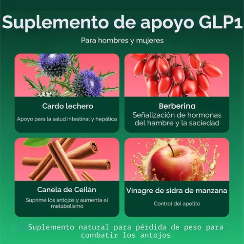 Miniatura 2 de Suplemento de apoyo GLP-1, gomitas complejas de berberina sin azúcar con canela de Ceilán, cardo mariano y ACV [activador metabólico AMPK]