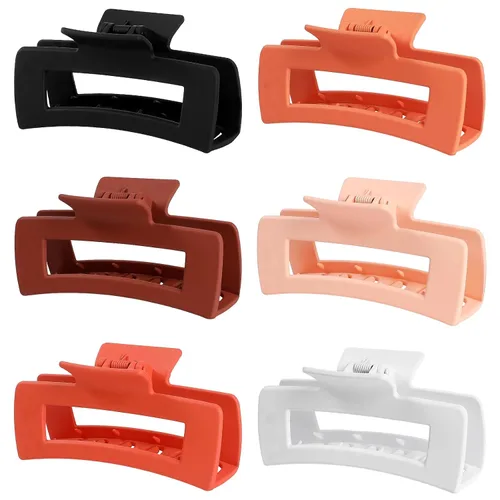 Miniatura 9 de Sisiaipu Pinzas de pelo grandes de 4 pulgadas, 6 piezas de garra grande para cabello grueso, pinzas cuadradas para el cabello para mujeres, pinzas
