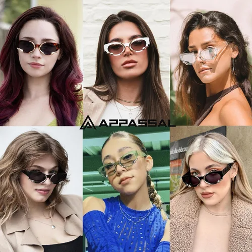Miniatura 2 de Appassal Gafas de sol de moda para mujeres y hombres, vintage, estrechas, ojo de gato, metal, serpiente, sunnie, Y2k, accesorios AP3621