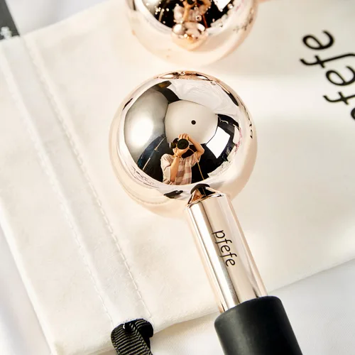Miniatura 8 de pfefe Globos de hielo para cara y ojos, varillas de acero inoxidable irrompibles para rutinas de belleza, tratamientos faciales con rodillos fríos