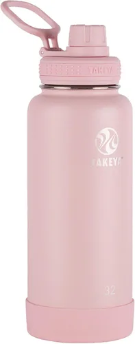 Miniatura 32 de Takeya Actives - Botella de agua de acero inoxidable, con aislamiento térmico y tapa de boquilla, capacidad de 24 onzas, color azul piedra Piedra