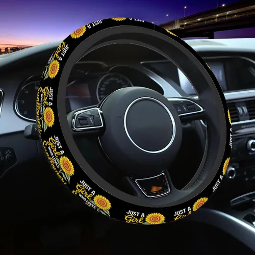 Miniatura 8 de Funda para Volante de Coche de Cráneo Humano Cráneo Sonriente Siniestro en Estilo Retro con Texto Manuscrito Funda para Volante de Coche Decoración