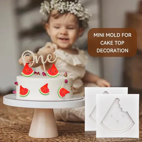 Miniatura 6 de Moldes de silicona para frutas, molde de chocolate para fondant, 2 piezas, molde de sandía, lindo molde de decoración de tartas, molde de silicona