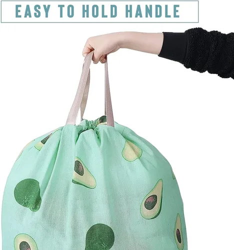 Miniatura 3 de Sanlykate Bolsa de lavandería extragrande con cierre de cordón y asa, 28 x 40 pulgadas, bolsa de ropa sucia de viaje resistente para lavandería