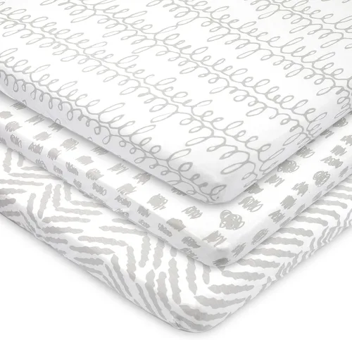 Miniatura 17 de Organic Cotton Bassinet Sheets, 3-Pack Fitted Bassinet Mattress Sheets for Baby Boys & Girls Compatible with Halo BassiNest, Graco, Baby Delight &