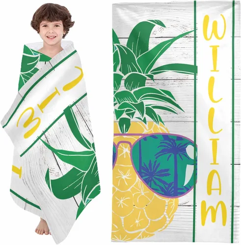 Miniatura 14 de YESCUSTOM Toallas de baño personalizadas con nombre, toallas de playa personalizadas Uniocorn para adultos y niños, microfibra de dibujos animados