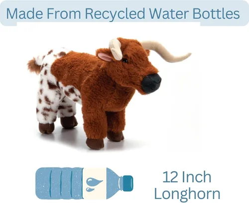Miniatura 5 de The Petting Zoo Longhorn - Peluche de animales salvajes, regalos para niños, animales salvajes de Onez, peluche de cuerno largo de 12 pulgadas