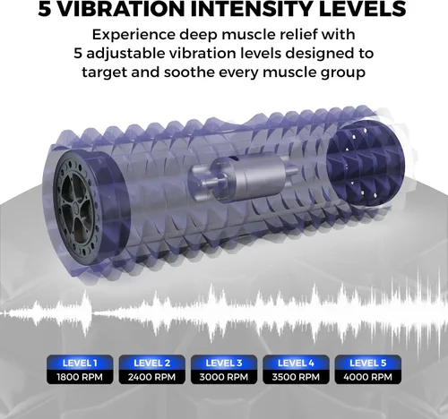 Miniatura 5 de Rodillo de espuma vibratoria, rodillo ergonómico de punto de activación para fitness, terapia corporal y recuperación muscular, por Nordic Lifting