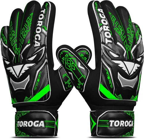 Miniatura 11 de Guantes de portero para niños y jóvenes, guantes de portero de fútbol, agarre de látex fuerte, soporte de muñeca doble y malla transpirable, guantes