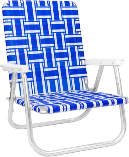 Miniatura 12 de Silla de césped USA plegable de aluminio para patio al aire libre Sillas con correas resistentes para camping, deportes, playa, jardín