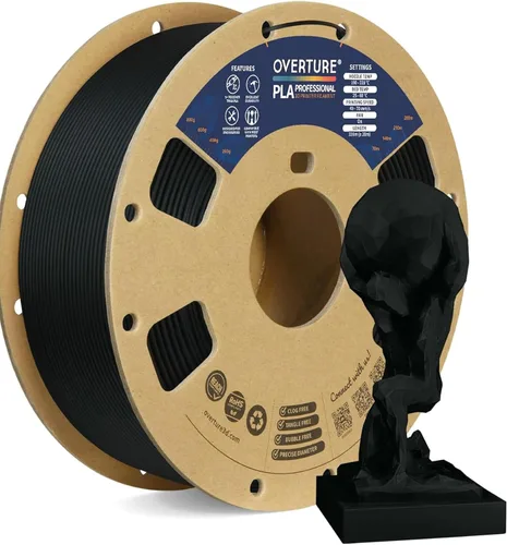 Overture PLA Plus (PLA+) Filamento de 1/16 pulgadas, dureza mejorada con rollo PLA, con superficie de construcción 3D de 7.87 × 7.87 pulgadas, PLA