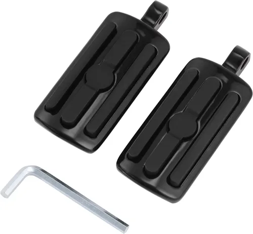 TCMT 10 mm Estribos para motocicletas Compatibles con Harley Street Glide Road King Montura macho (Estribos estilo A, negro)