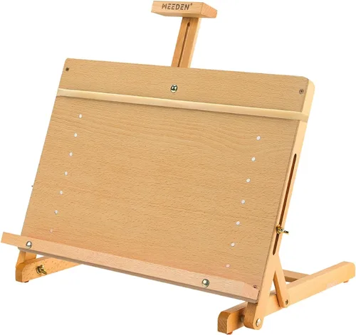 MEEDEN Caballete grande para tablero de dibujo, madera de haya maciza, marco en H, caballete ajustable para artistas, adolescentes y pintores, con