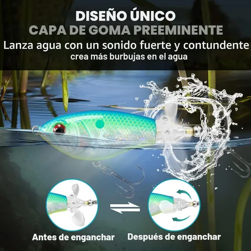 Miniatura 4 de TRUSCEND PoPobait con ganchos BKK, señuelos de pesca para lubina, lucio, lucio, perca almizclada, señuelo flotante para agua dulce o salada