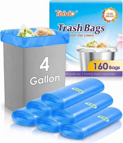 Miniatura 34 de Bolsas de basura fuertes de 1.2 galones, 220 unidades, bolsas de basura para baño, bolsas de plástico pequeñas para la oficina en casa, cocina, se