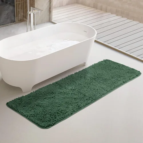 Miniatura 12 de Yeaban Alfombras pequeñas de baño de felpilla de 12 x 12 pulgadas, absorbentes y lavables, antideslizantes, de felpa y suaves para baño, ducha