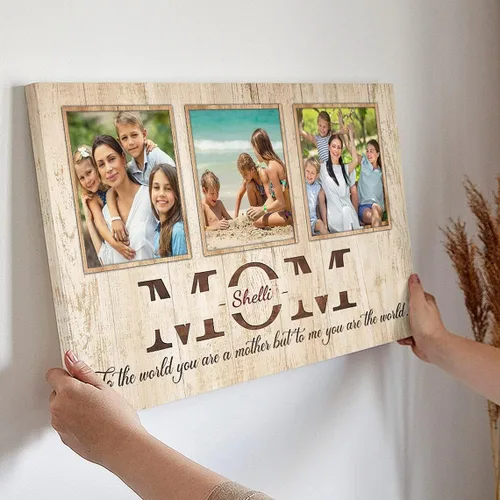 Miniatura 2 de Lienzo decorativo para pared personalizado para mamá, foto personalizada, idea de regalo del día de la madre Nombre y foto personalizados