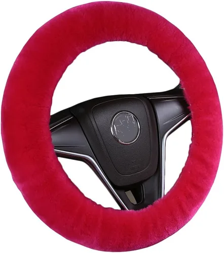 Miniatura 11 de U&M Funda para volante de automotor de lana auténtica, elastizada. Almohadilla protectora de volante de vehículo, de lana australiana, Menta